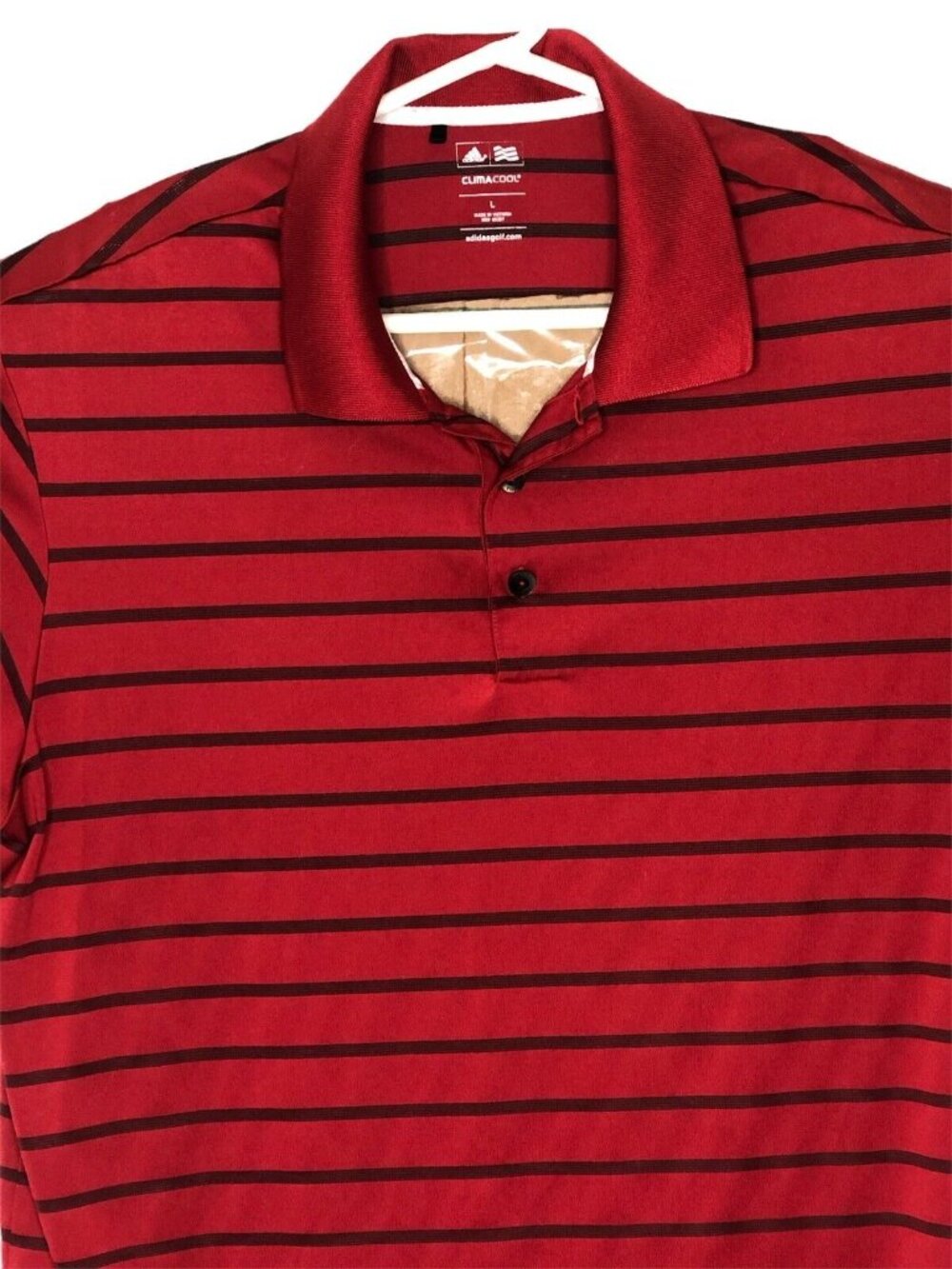 Adidas Golf Climacool Pullover Polo Shirt Red Black Short Sleeves Top Mens L - Picture 7 of 7